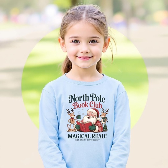 North Pole Book Club T-shirt long sleeve Boy or Girl 2 3 4 5 6 7 8 10 S-XL read - Picture 5 of 8